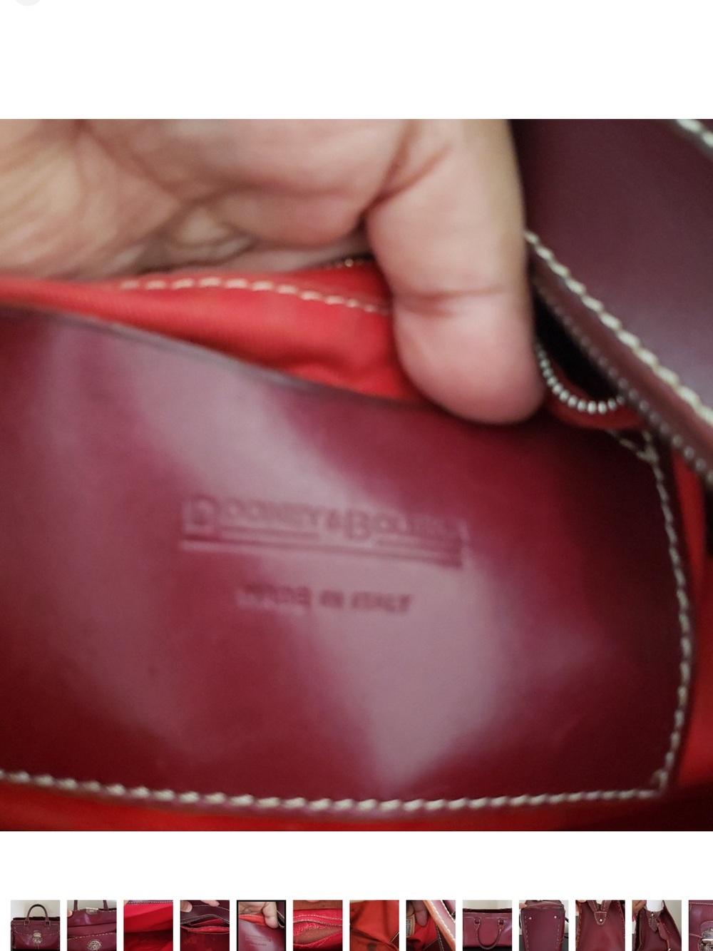 Dooney & Bourke Burgundy Leather Satchel with Brass Lock ALTO - Picture 5 of 12